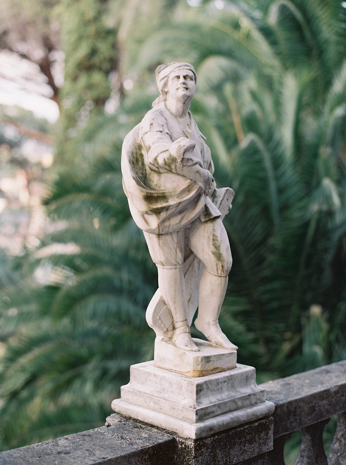 Classical stone statue in the gardens of Villa Durazzo, Santa Margherita Ligure