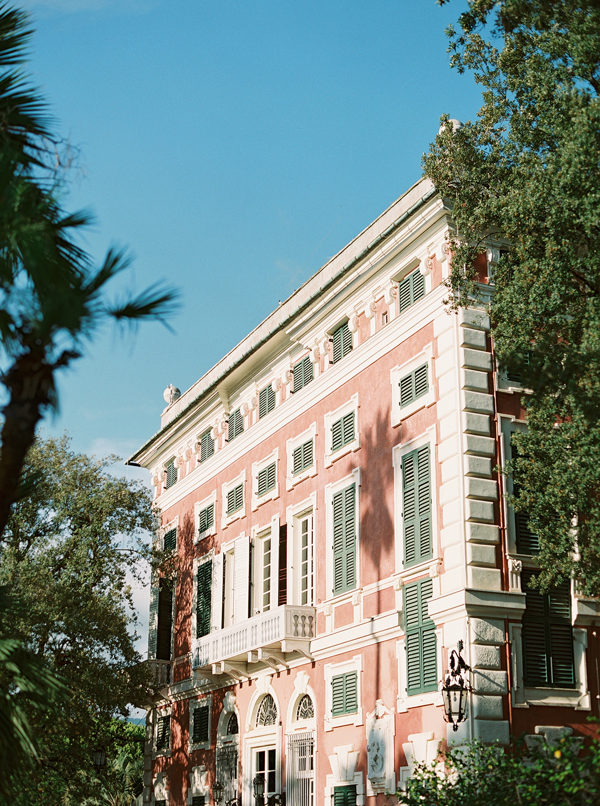Exterior of Villa Durazzo in Santa Margherita Ligure with historic Italian architecture and shutters