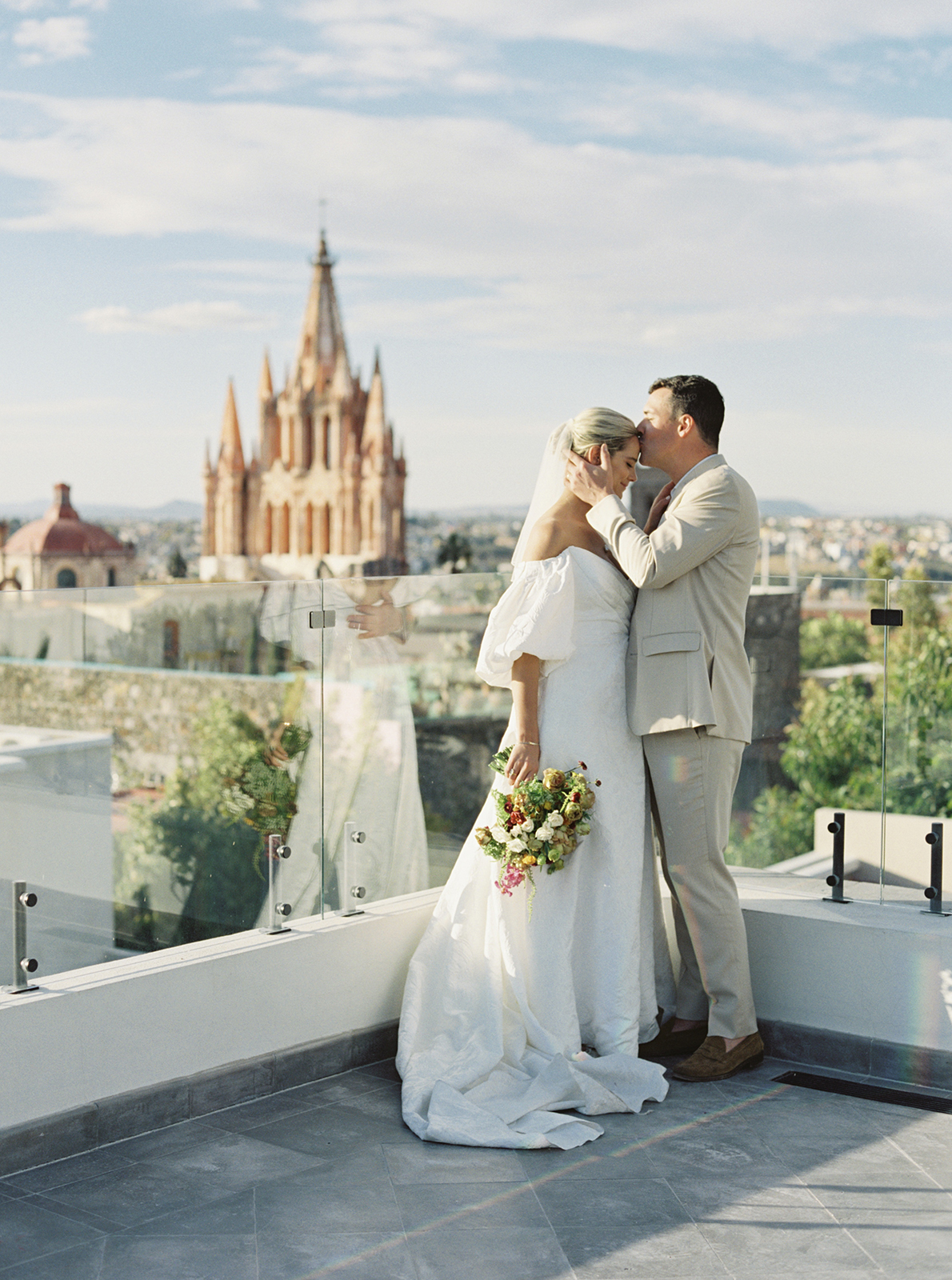 San Miguel de Allende church view during Casa de Sierra Nevada Belmond Hotel wedding