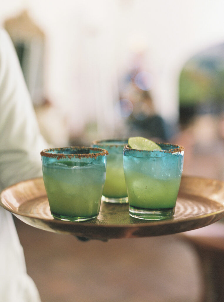 Margaritas served during wedding celebration at Casa de Sierra Nevada Belmond Hotel