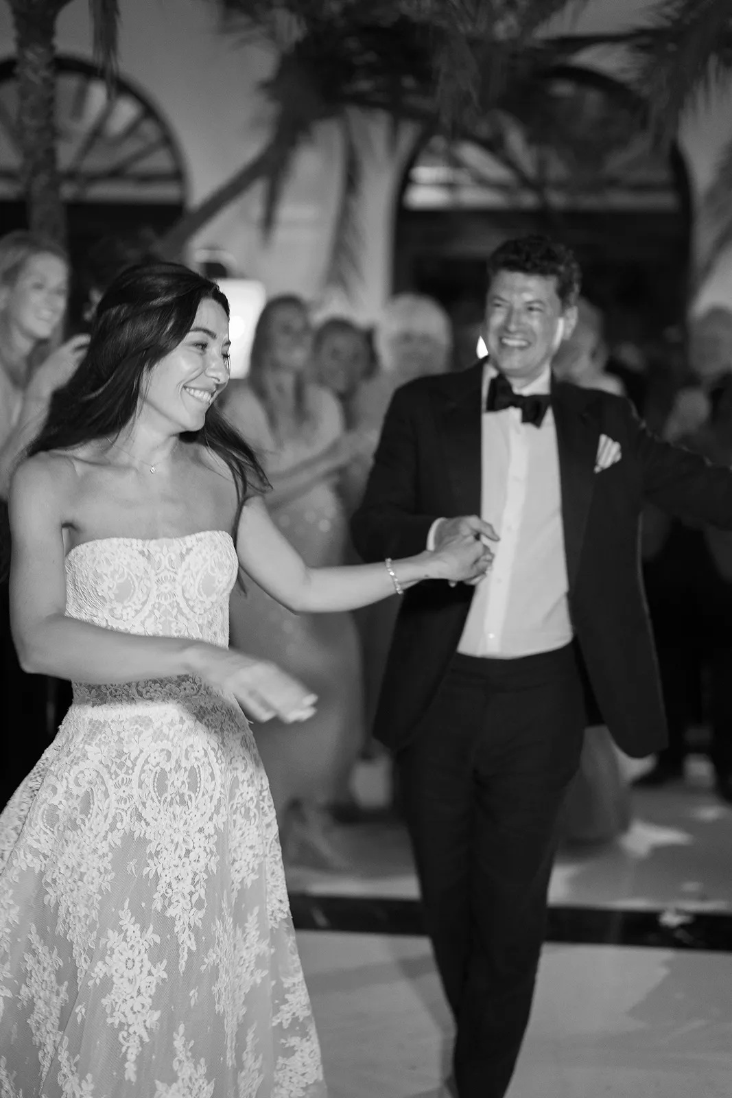 bride and groom entrance to the party