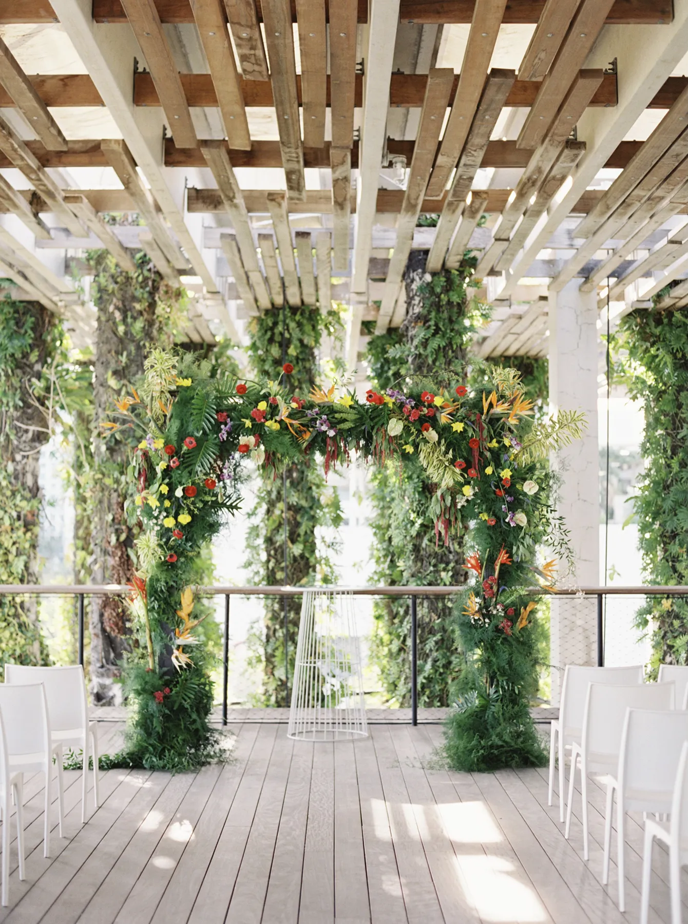 tropical ceremony arch in Perez art museum miami